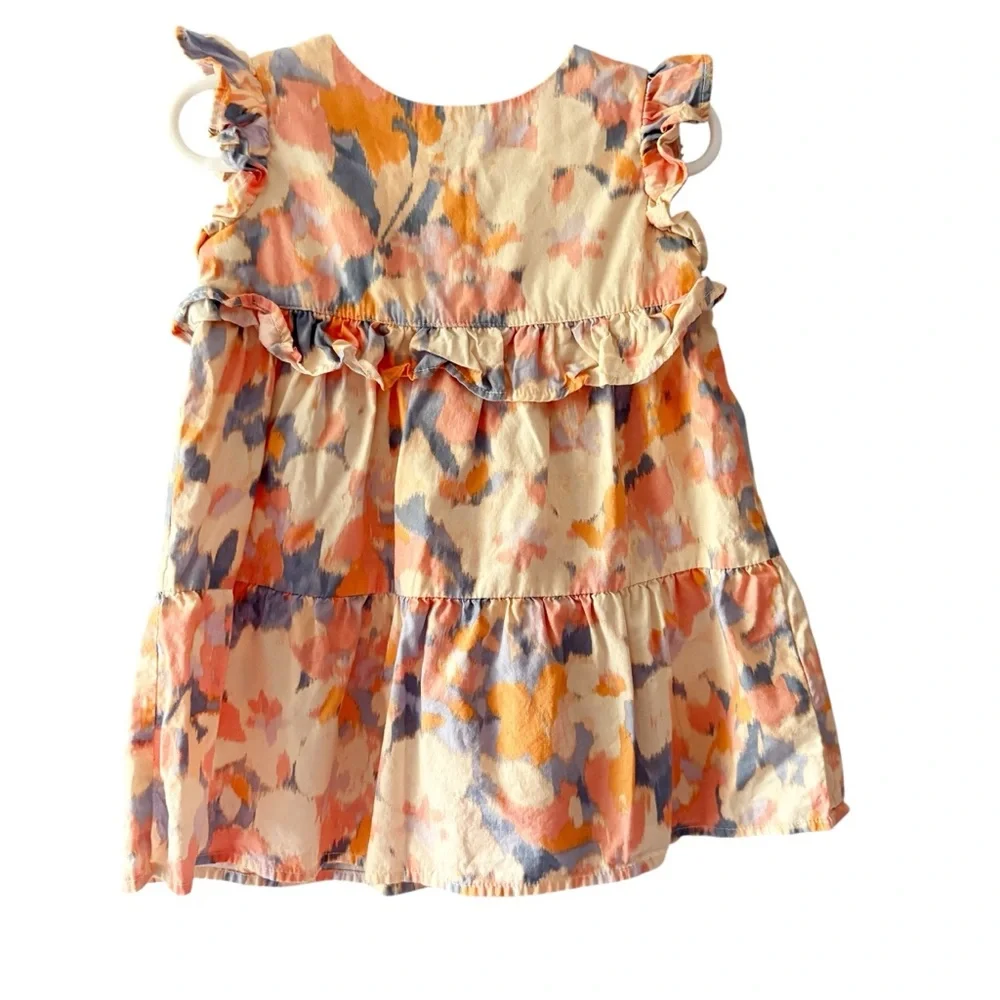 Baby‎ GAP Toddler Tiered Ruffle Dress with Floral Design Sz 2